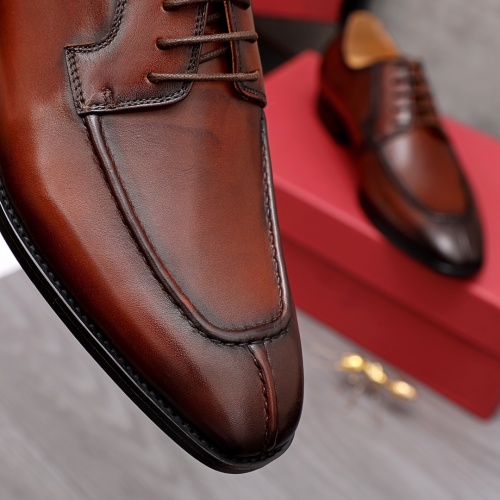 Replica Ferragamo Leather Shoes For Men #956450 $80.00 USD for Wholesale