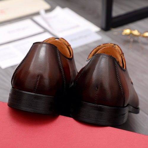 Replica Ferragamo Leather Shoes For Men #956450 $80.00 USD for Wholesale