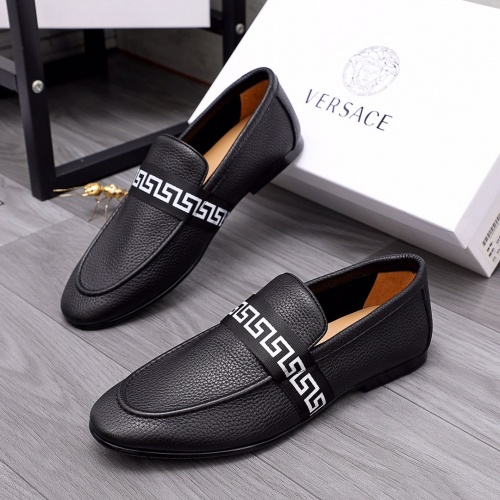 Versace Leather Shoes For Men #957529 $92.00 USD, Wholesale Replica Versace Leather Shoes