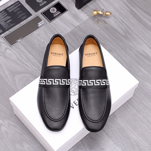 Replica Versace Leather Shoes For Men #957529 $92.00 USD for Wholesale