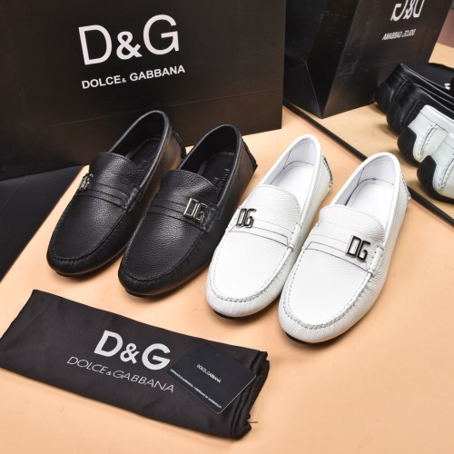 Replica Dolce & Gabbana D&G Leather Shoes For Men #958187 $80.00 USD for Wholesale