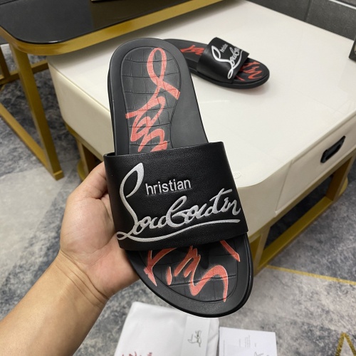 Replica Christian Louboutin CL Slippers For Men #959190 $56.00 USD for Wholesale