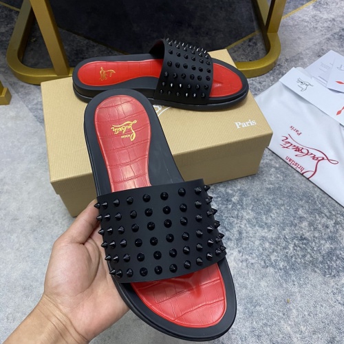 Replica Christian Louboutin CL Slippers For Men #959193 $56.00 USD for Wholesale