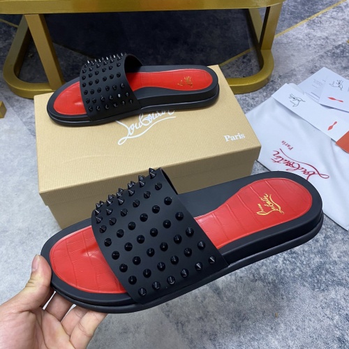 Replica Christian Louboutin CL Slippers For Men #959193 $56.00 USD for Wholesale