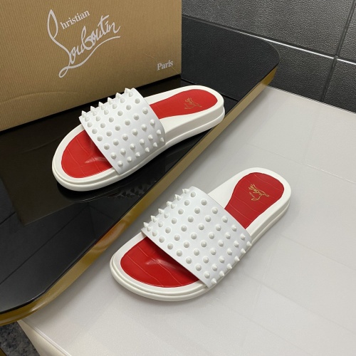 Replica Christian Louboutin CL Slippers For Men #959195 $56.00 USD for Wholesale