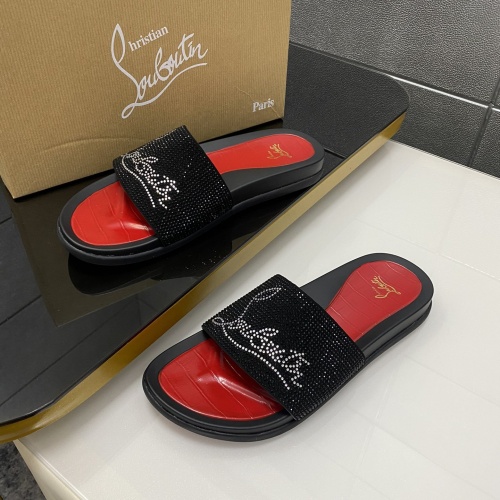 Replica Christian Louboutin CL Slippers For Men #959196 $56.00 USD for Wholesale