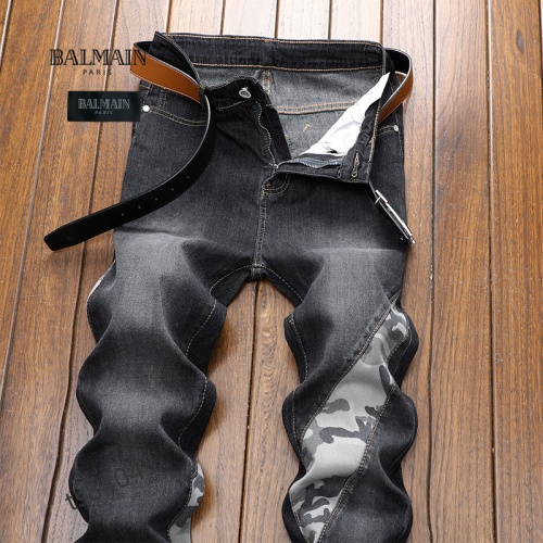 Replica Balmain Jeans For Men #959277 $48.00 USD for Wholesale