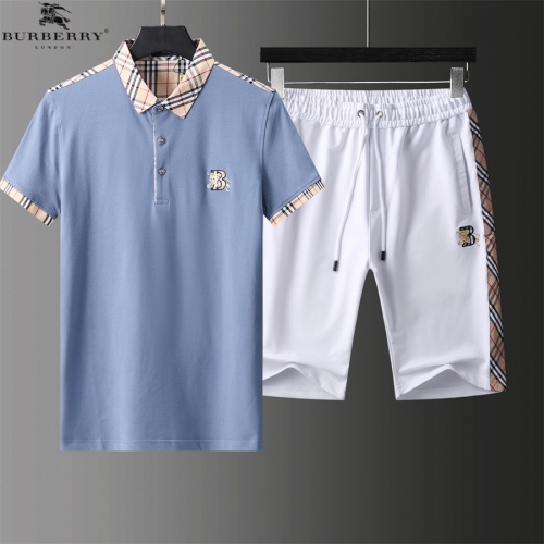Burberry Tracksuits Short Sleeved For Men #961067 $72.00 USD, Wholesale Replica Burberry Tracksuits