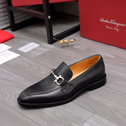 Replica Salvatore Ferragamo Leather Shoes For Men #961295 $82.00 USD for Wholesale