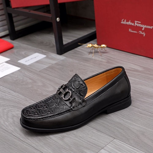 Replica Salvatore Ferragamo Leather Shoes For Men #961299 $85.00 USD for Wholesale