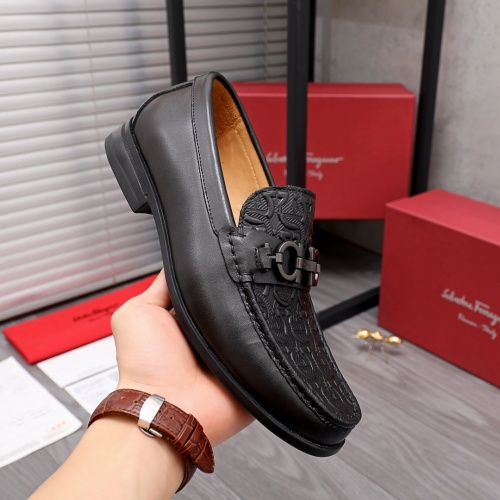 Replica Salvatore Ferragamo Leather Shoes For Men #961299 $85.00 USD for Wholesale