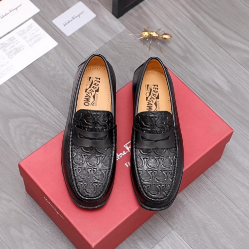 Replica Salvatore Ferragamo Leather Shoes For Men #961300 $85.00 USD for Wholesale