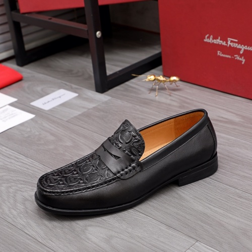 Replica Salvatore Ferragamo Leather Shoes For Men #961300 $85.00 USD for Wholesale