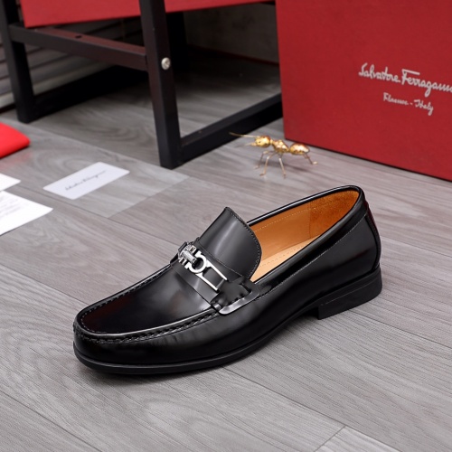 Replica Salvatore Ferragamo Leather Shoes For Men #961301 $85.00 USD for Wholesale