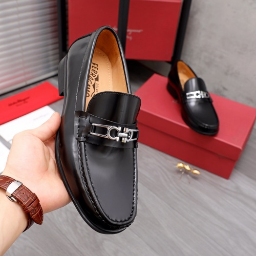 Replica Salvatore Ferragamo Leather Shoes For Men #961301 $85.00 USD for Wholesale