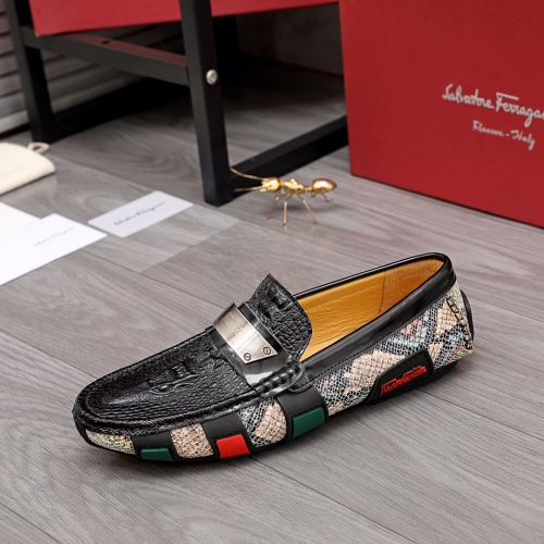 Replica Salvatore Ferragamo Leather Shoes For Men #962433 $72.00 USD for Wholesale