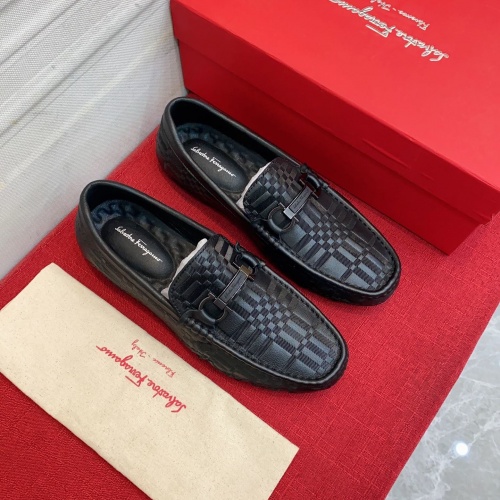 Replica Salvatore Ferragamo Leather Shoes For Men #962692 $72.00 USD for Wholesale