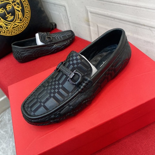 Replica Salvatore Ferragamo Leather Shoes For Men #962692 $72.00 USD for Wholesale