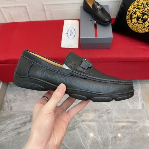Replica Prada Leather Shoes For Men #963462 $88.00 USD for Wholesale