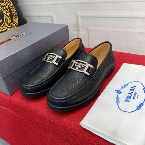 Replica Prada Leather Shoes For Men #963463 $88.00 USD for Wholesale