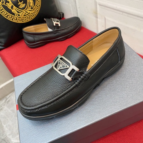 Replica Prada Leather Shoes For Men #963463 $88.00 USD for Wholesale