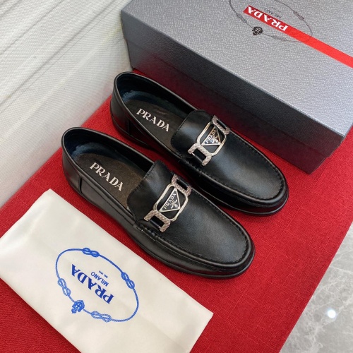 Replica Prada Leather Shoes For Men #963464 $88.00 USD for Wholesale