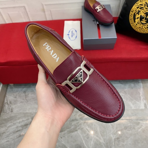 Replica Prada Leather Shoes For Men #963465 $88.00 USD for Wholesale