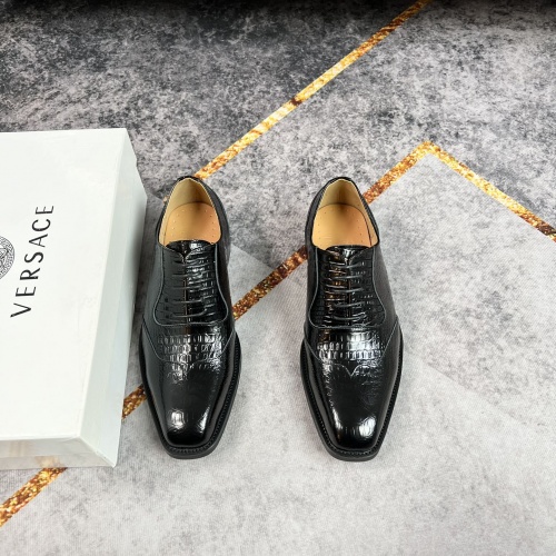 Replica Versace Leather Shoes For Men #964150 $105.00 USD for Wholesale