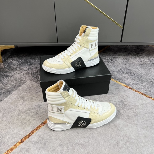 Replica Philipp Plein PP High Tops Shoes For Men #964189 $112.00 USD for Wholesale