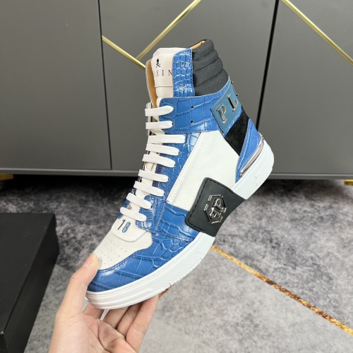 Replica Philipp Plein PP High Tops Shoes For Men #964190 $112.00 USD for Wholesale