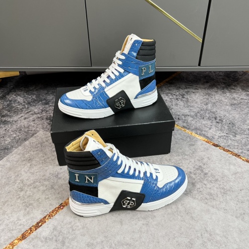 Replica Philipp Plein PP High Tops Shoes For Men #964190 $112.00 USD for Wholesale