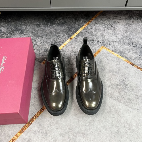 Replica Salvatore Ferragamo Leather Shoes For Men #965644 $122.00 USD for Wholesale