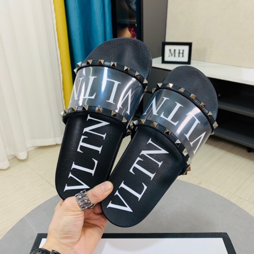 Replica Valentino Slippers For Men #965658 $56.00 USD for Wholesale