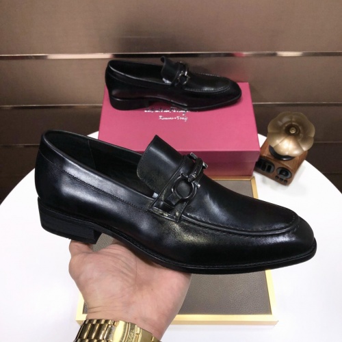 Replica Salvatore Ferragamo Leather Shoes For Men #968506 $92.00 USD for Wholesale