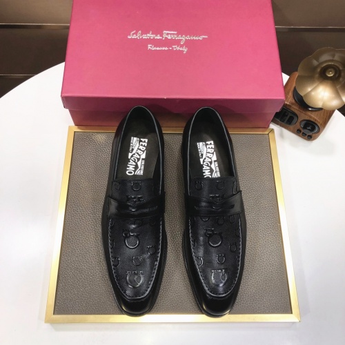 Replica Salvatore Ferragamo Leather Shoes For Men #968507 $92.00 USD for Wholesale
