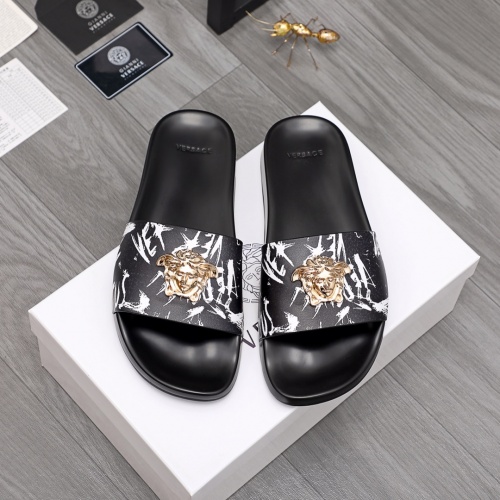 Replica Versace Slippers For Men #968583 $45.00 USD for Wholesale
