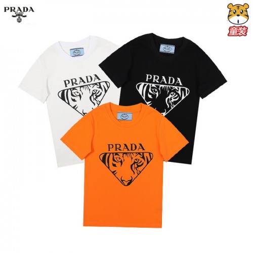 Replica Prada Kids T-Shirts Short Sleeved For Kids #969350 $25.00 USD for Wholesale