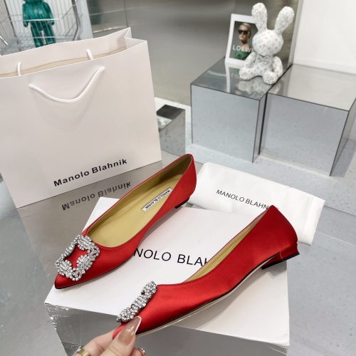 Replica Manolo Blahnik Flat Shoes For Women #969788 $85.00 USD for Wholesale