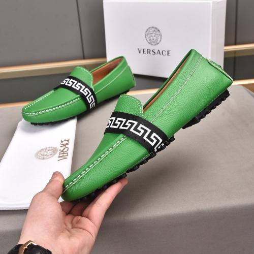 Replica Versace Leather Shoes For Men #970125 $76.00 USD for Wholesale
