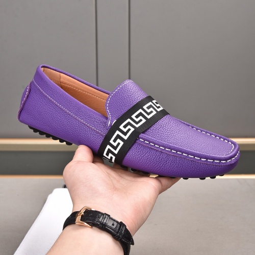 Replica Versace Leather Shoes For Men #970129 $76.00 USD for Wholesale