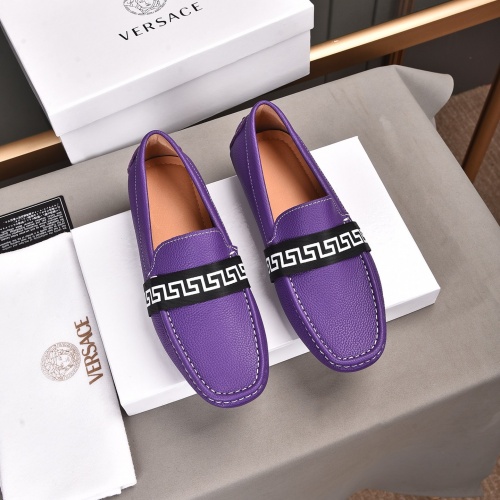 Replica Versace Leather Shoes For Men #970129 $76.00 USD for Wholesale