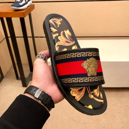 Replica Versace Slippers For Men #970302 $48.00 USD for Wholesale