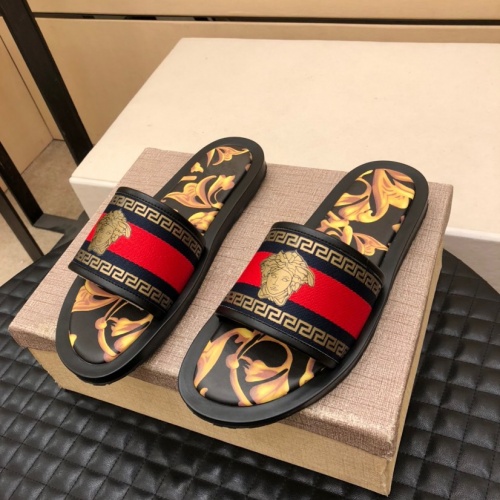 Replica Versace Slippers For Men #970302 $48.00 USD for Wholesale