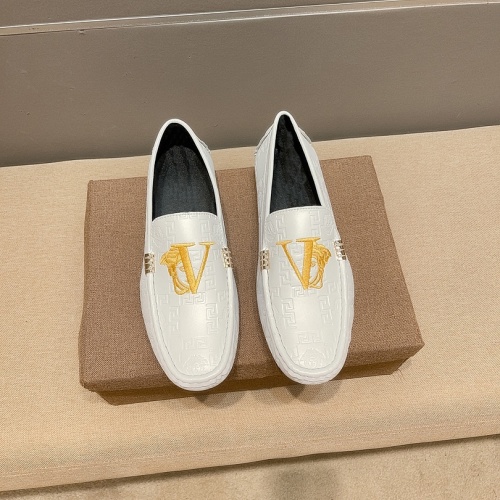 Replica Versace Leather Shoes For Men #971290 $68.00 USD for Wholesale