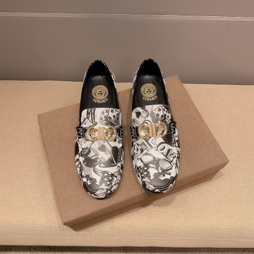 Replica Versace Leather Shoes For Men #971298 $68.00 USD for Wholesale