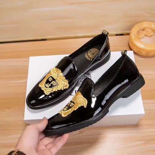 Replica Versace Leather Shoes For Men #971305 $76.00 USD for Wholesale