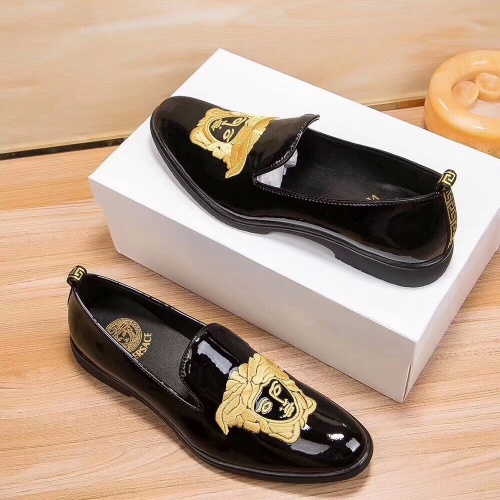Replica Versace Leather Shoes For Men #971305 $76.00 USD for Wholesale