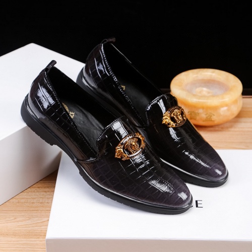 Versace Leather Shoes For Men #971306 $76.00 USD, Wholesale Replica Versace Leather Shoes