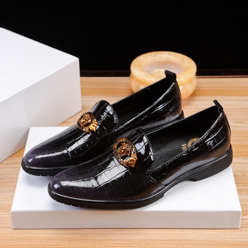 Replica Versace Leather Shoes For Men #971306 $76.00 USD for Wholesale