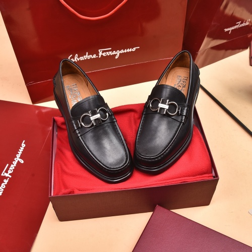 Replica Salvatore Ferragamo Leather Shoes For Men #971489 $125.00 USD for Wholesale